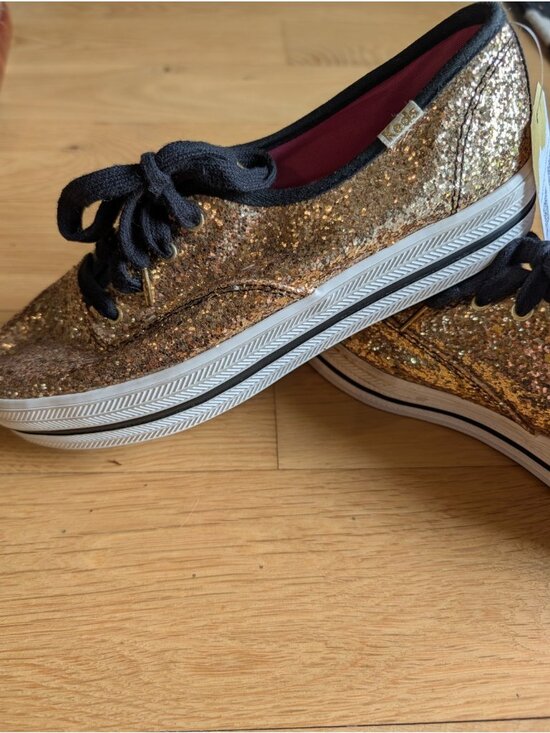 Keds X Kate Spade | Shoes | Keds X Kate Spade New York  Keds for Kate Spade New York Gold Glitter Low Top Sneakers, Size 7